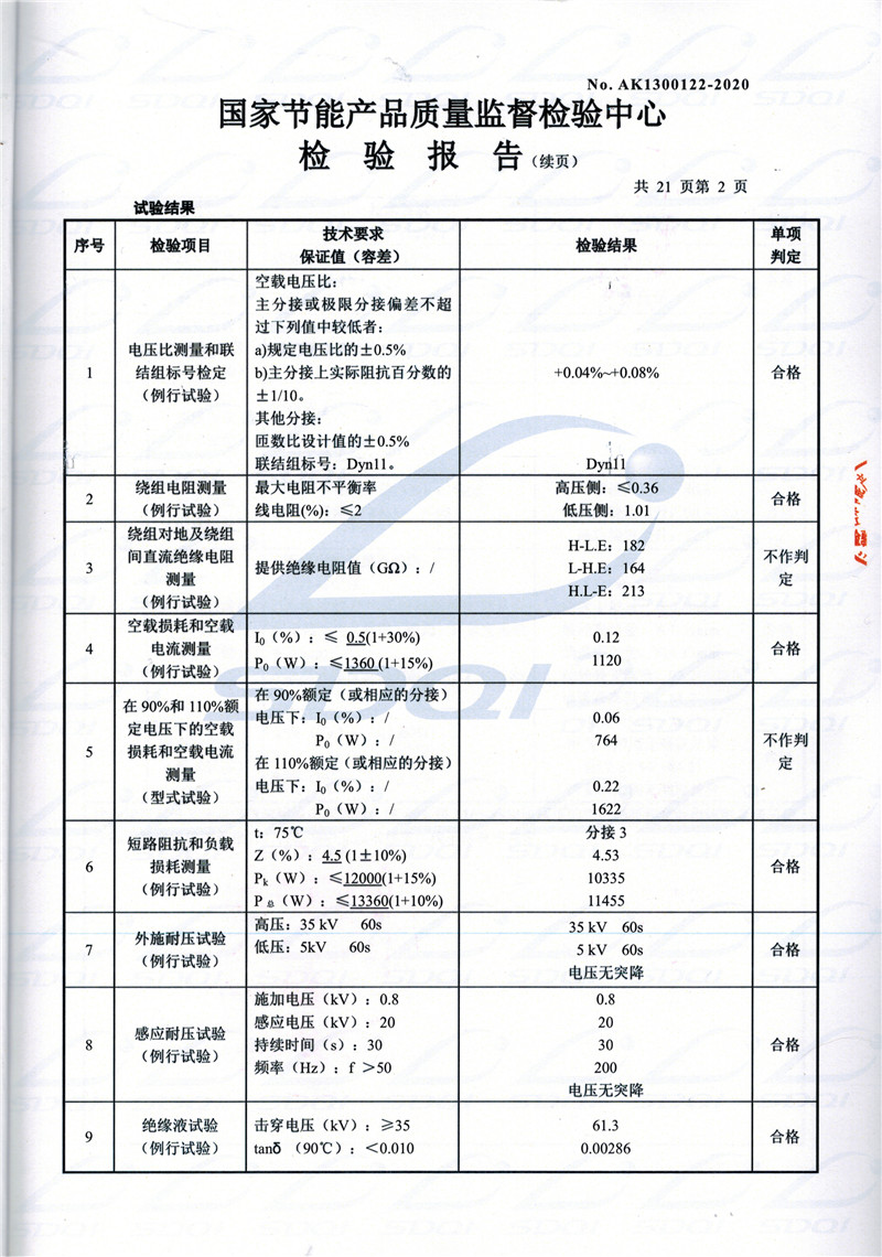 高低压试验报告-S11-1250克什克腾克什克腾克什克腾油浸式变压器-2.jpg